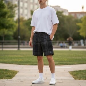 Rusty // Black Plaid Shorts // Men’s